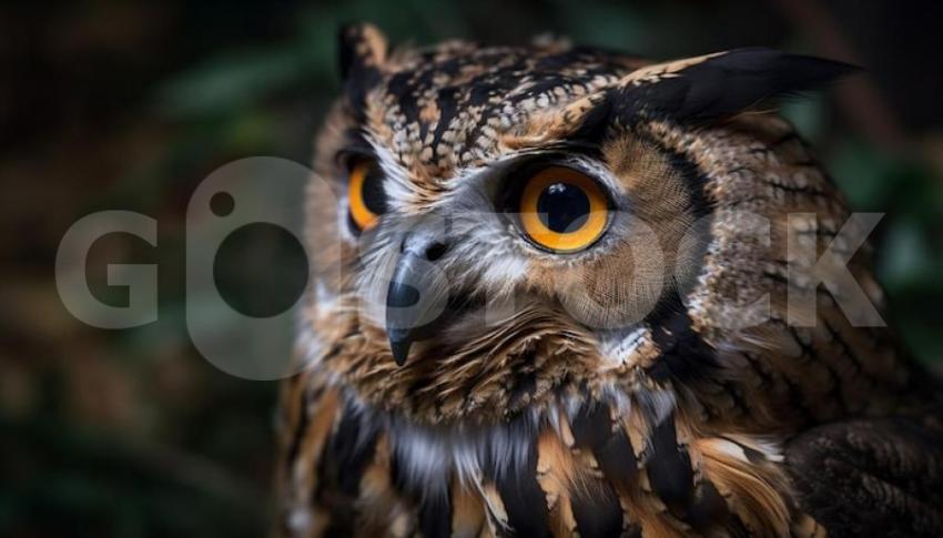 Great horned owl staring wisdom eyes generated by ai 188544 34736 jpg